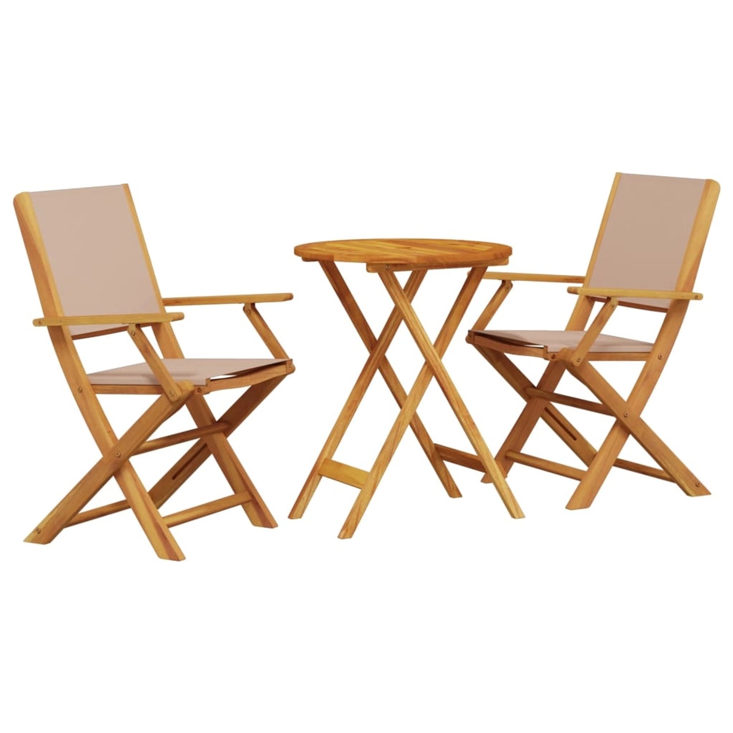vidaXL 3-tlg Bistro-Set Taupe Stoff und Massivholz Modell 1 vidaXL 3-tlg Bistro-Set Taupe Stoff und Massivholz Modell 1 von VIDAXL