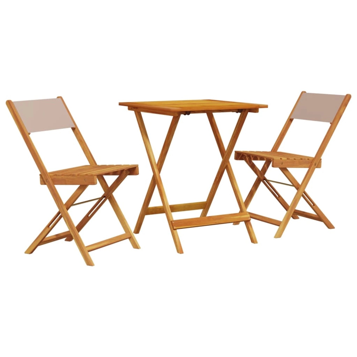 vidaXL 3-tlg Bistro-Set Taupe Stoff und Massivholz Modell 4 von VIDAXL
