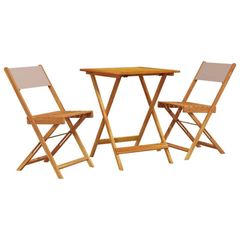 vidaXL 3-tlg Bistro-Set Taupe Stoff und Massivholz Modell 4 von VIDAXL