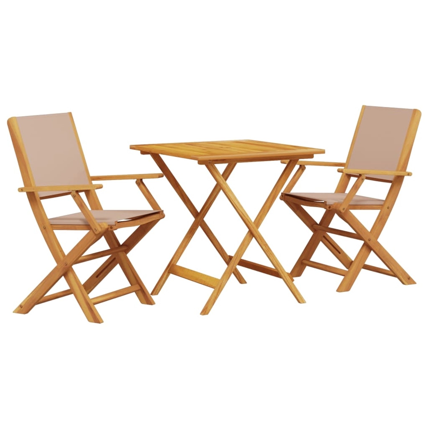 vidaXL 3-tlg Bistro-Set Taupe Stoff und Massivholz Modell 5 von VIDAXL