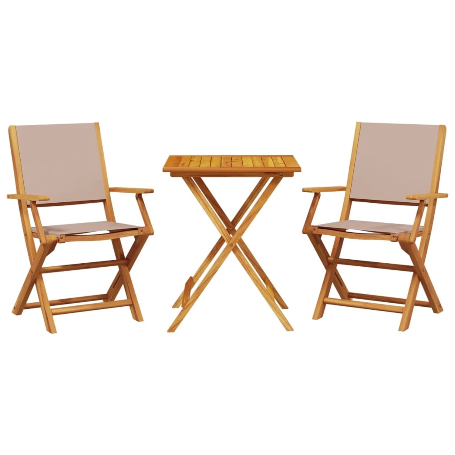 vidaXL 3-tlg Bistro-Set Taupe Stoff und Massivholz Modell 8 vidaXL 3-tlg Bistro-Set Taupe Stoff und Massivholz Modell 8 von VIDAXL