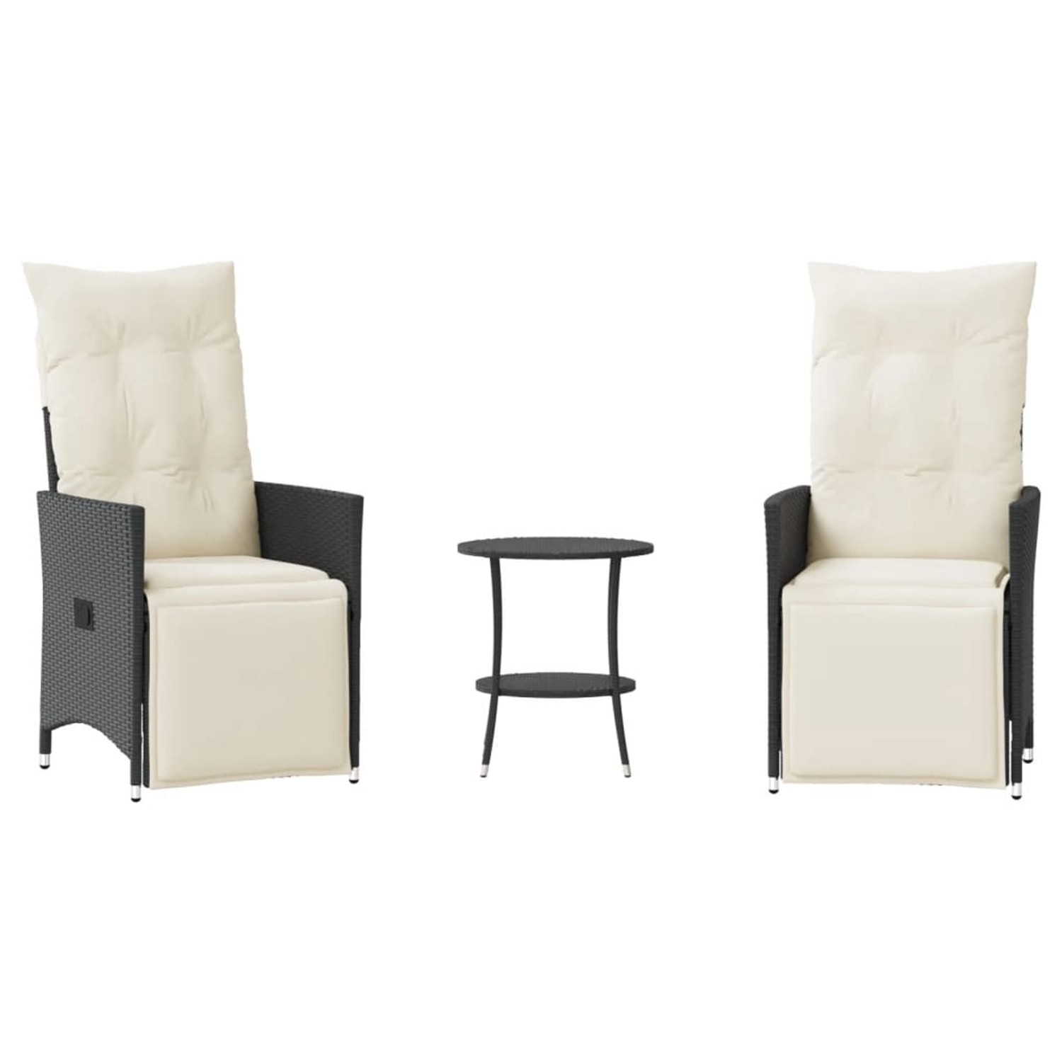vidaXL 3-tlg Bistro-Set mit Kissen Schwarz Poly Rattan Modell 23 vidaXL 3-tlg Bistro-Set mit Kissen Schwarz Poly Rattan Modell 23 von VIDAXL