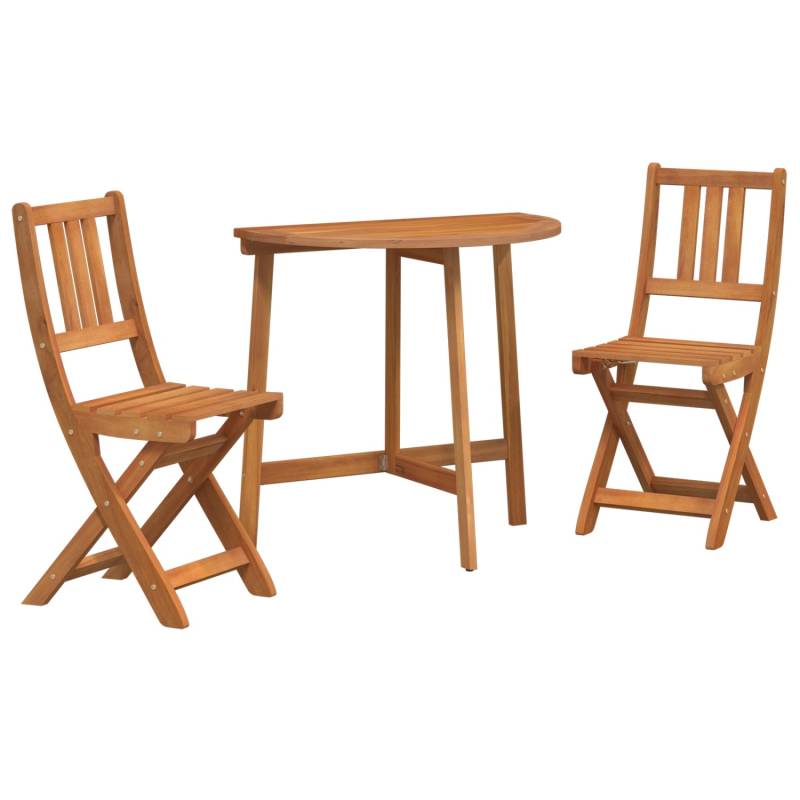 vidaXL 3-tlg Garten-Bistro-Set Klappbar Massivholz Akazie 3324839 von VIDAXL