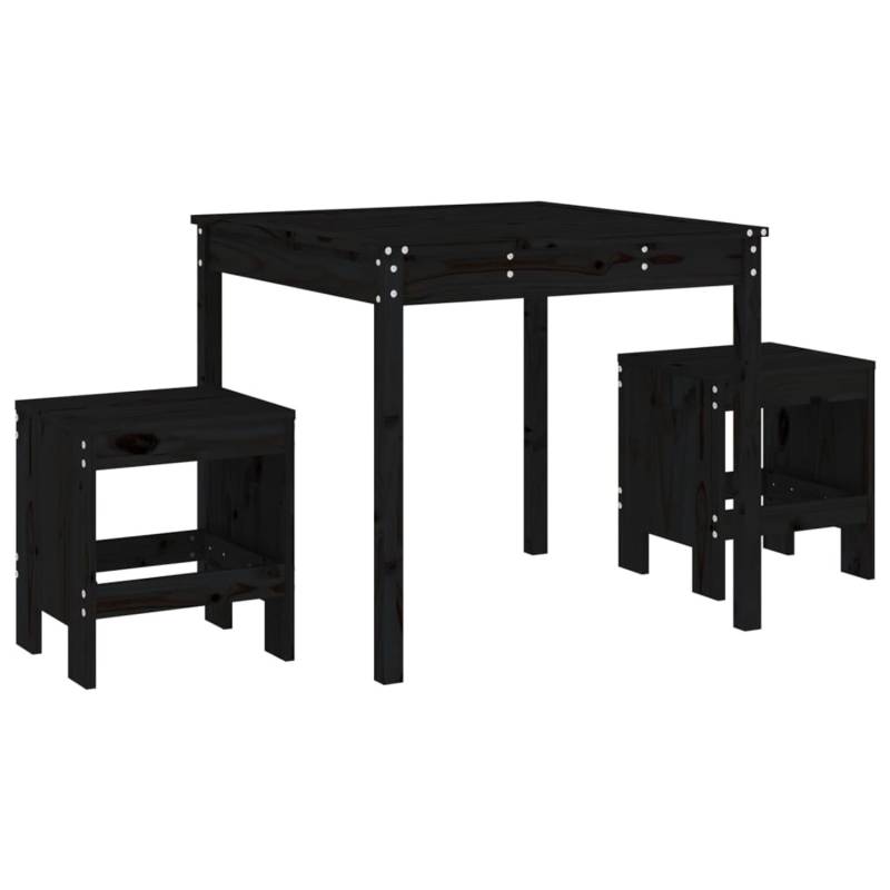 vidaXL 3-tlg Garten-Bistro-Set Schwarz Massivholz Kiefer von VIDAXL