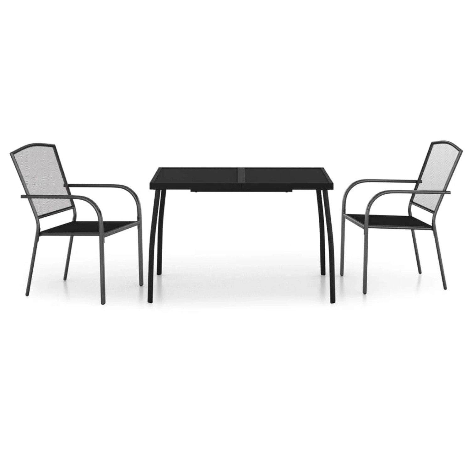 vidaXL 3-tlg Garten-Essgruppe Anthrazit Stahl Modell 2 von VIDAXL