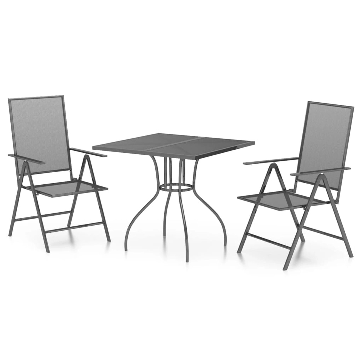 vidaXL 3-tlg Garten-Essgruppe Anthrazit Stahl Modell 6 von VIDAXL