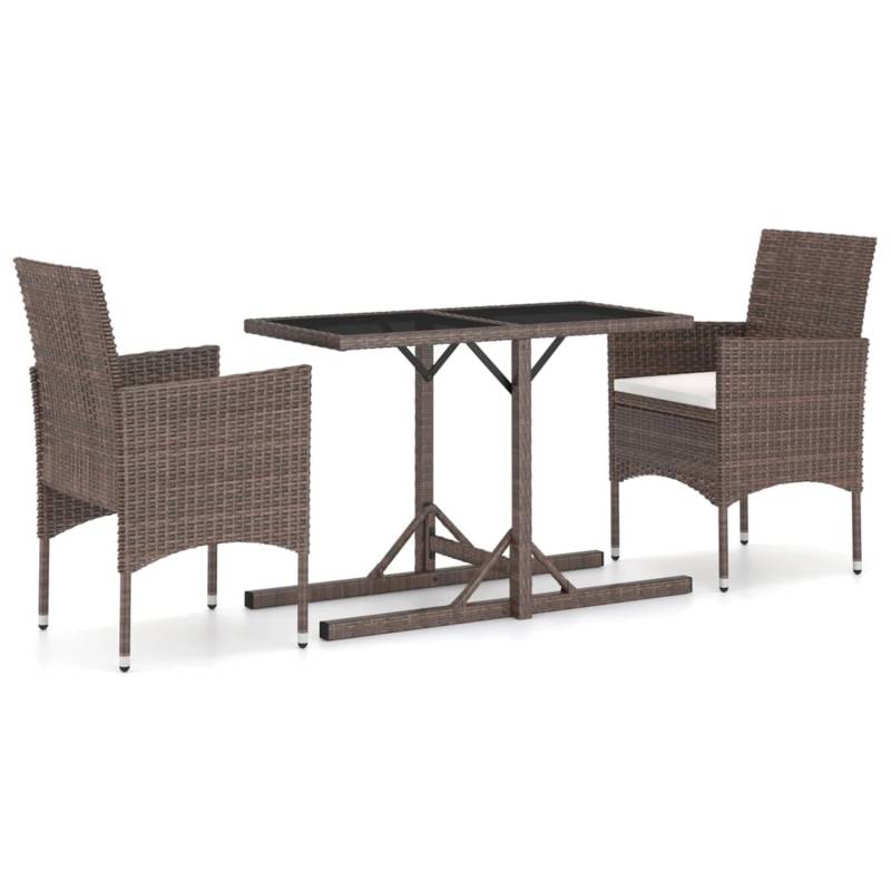 vidaXL 3-tlg Garten-Essgruppe Braun Modell 28 von VIDAXL