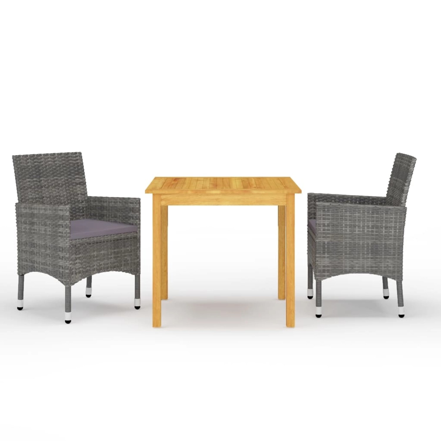 vidaXL 3-tlg Garten-Essgruppe Grau Modell 1 von VIDAXL