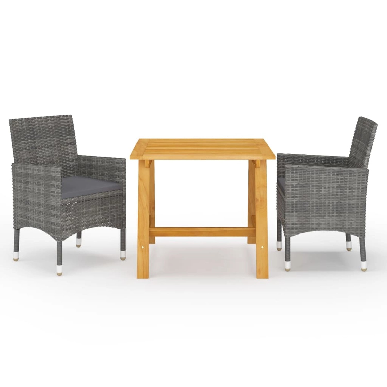 vidaXL 3-tlg Garten-Essgruppe Grau Modell 8 von VIDAXL