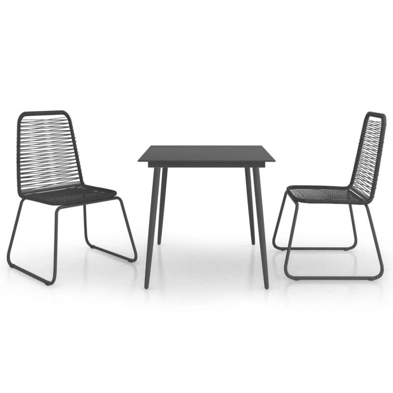 vidaXL 3-tlg Garten-Essgruppe PVC Rattan Schwarz Modell 4 von VIDAXL