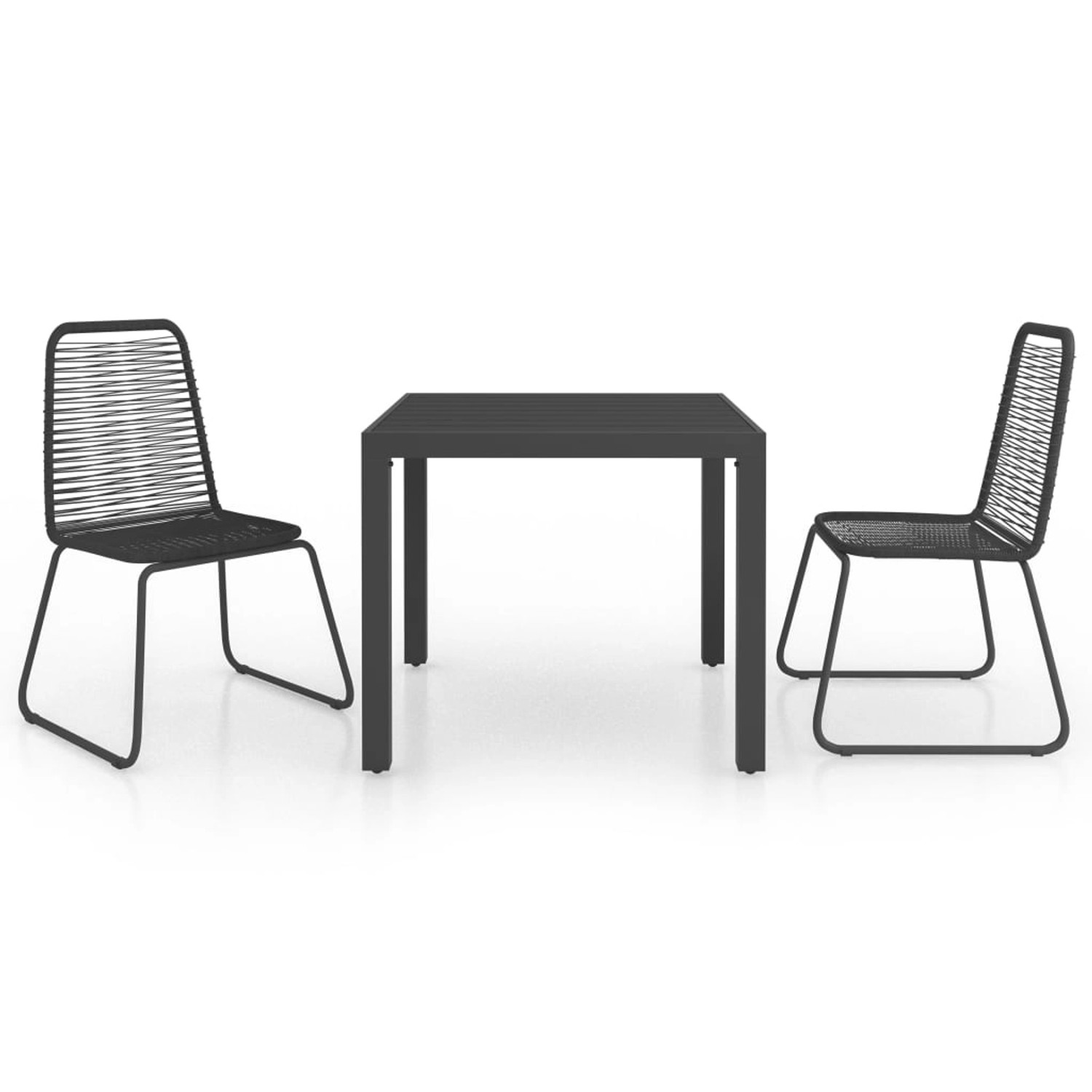 vidaXL 3-tlg Garten-Essgruppe PVC Rattan Schwarz Modell 5 vidaXL 3-tlg Garten-Essgruppe PVC Rattan Schwarz Modell 5 von VIDAXL