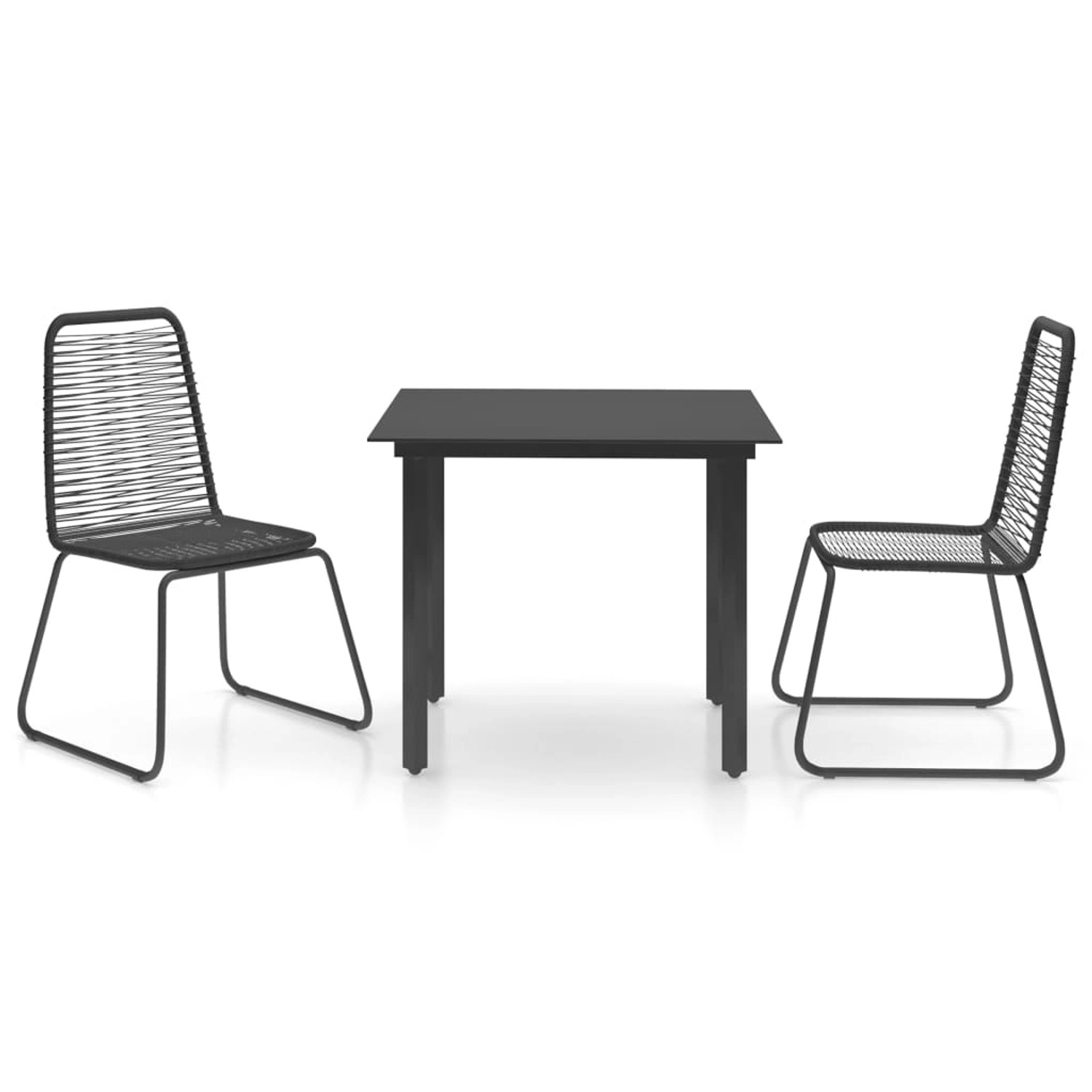 vidaXL 3-tlg Garten-Essgruppe PVC Rattan Schwarz Modell 6 vidaXL 3-tlg Garten-Essgruppe PVC Rattan Schwarz Modell 6 von VIDAXL