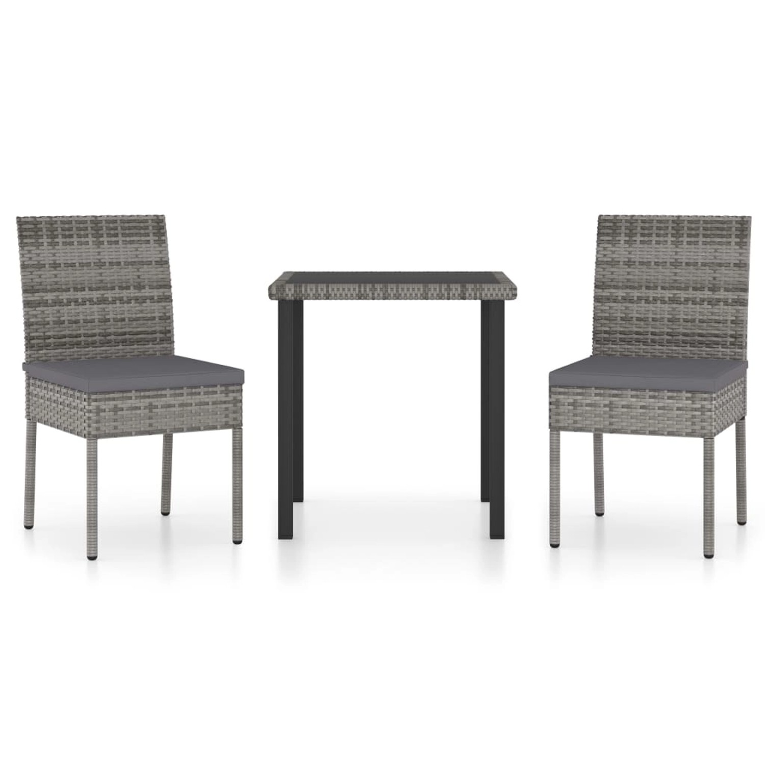vidaXL 3-tlg Garten-Essgruppe Poly Rattan Grau Modell 1 vidaXL 3-tlg Garten-Essgruppe Poly Rattan Grau Modell 1 von VIDAXL