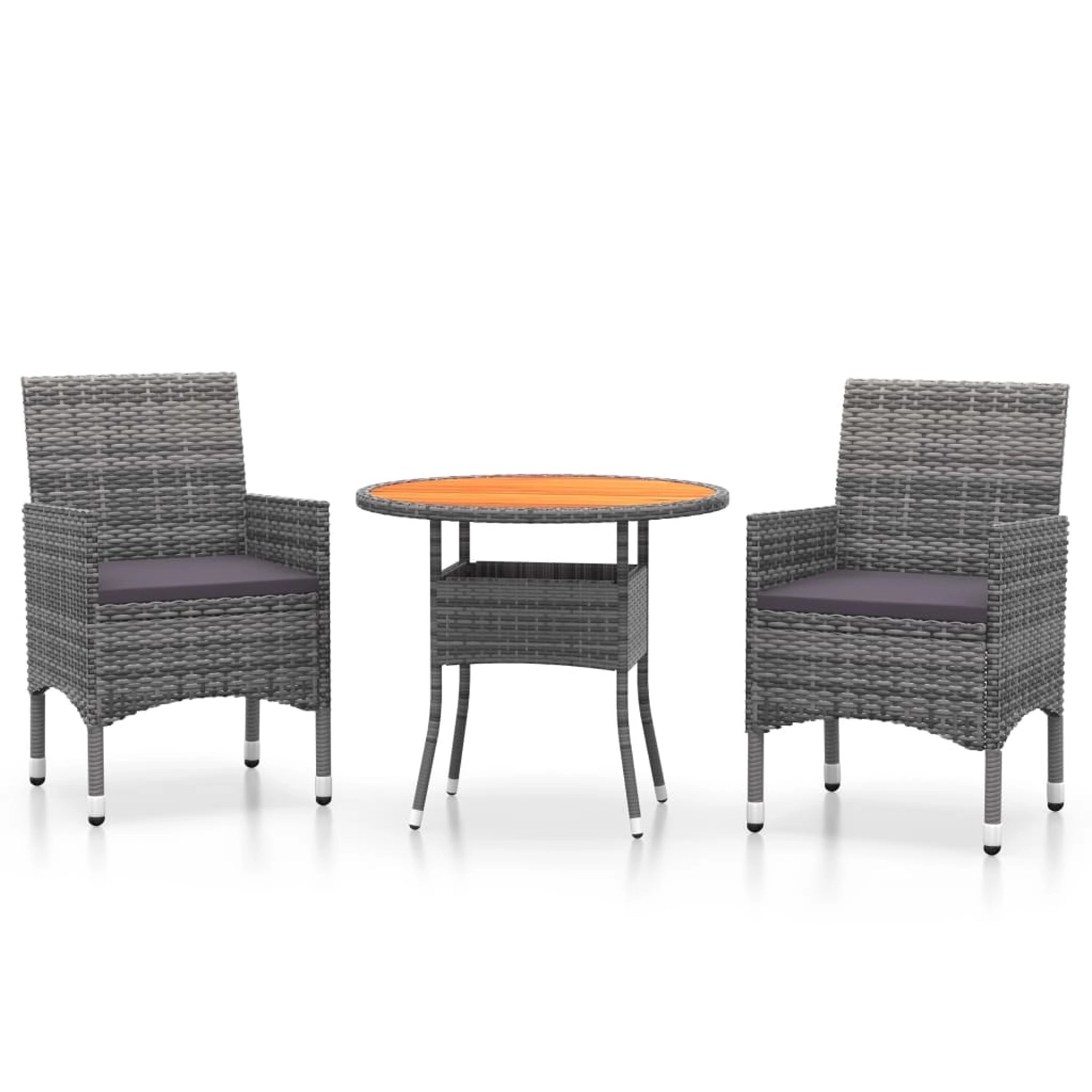 vidaXL 3-tlg Garten-Essgruppe Poly Rattan Grau Modell 10 vidaXL 3-tlg Garten-Essgruppe Poly Rattan Grau Modell 10 von VIDAXL