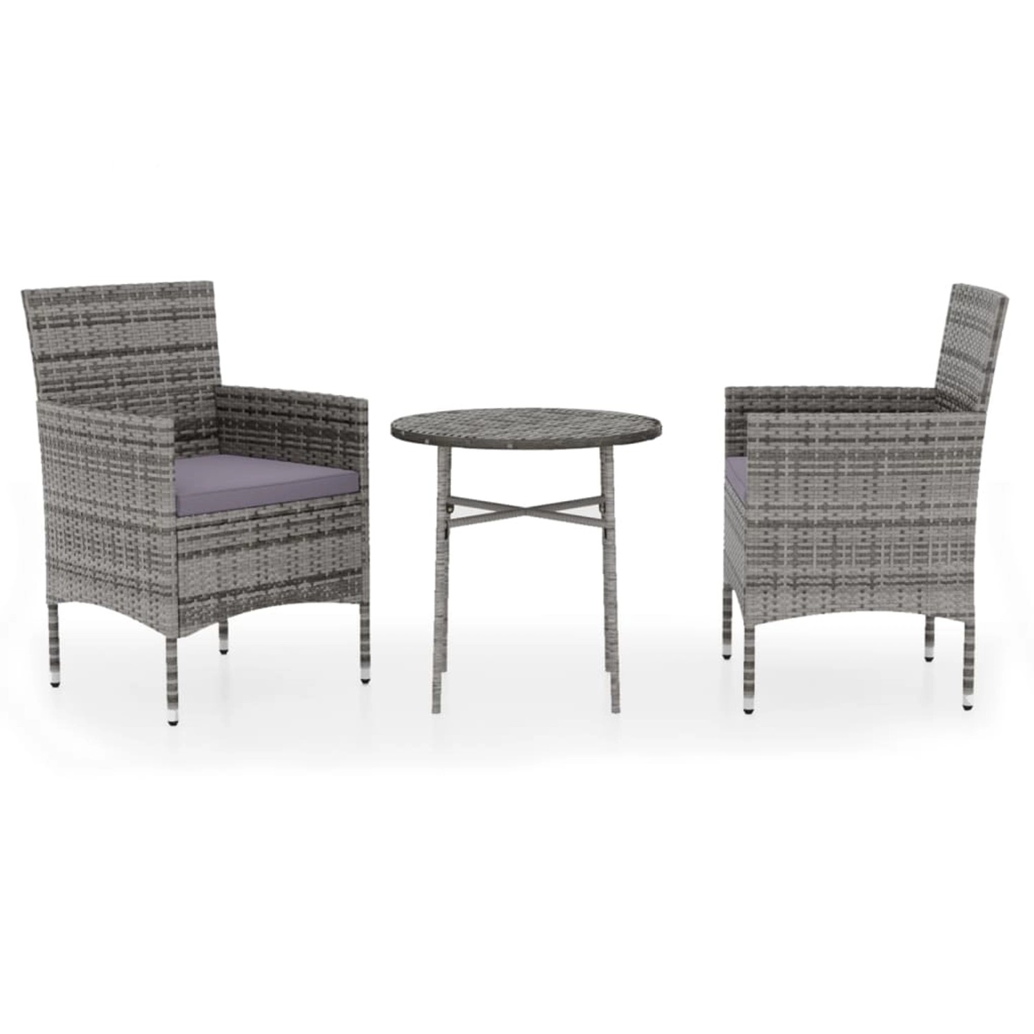 vidaXL 3-tlg Garten-Essgruppe Poly Rattan Grau Modell 15 vidaXL 3-tlg Garten-Essgruppe Poly Rattan Grau Modell 15 von VIDAXL