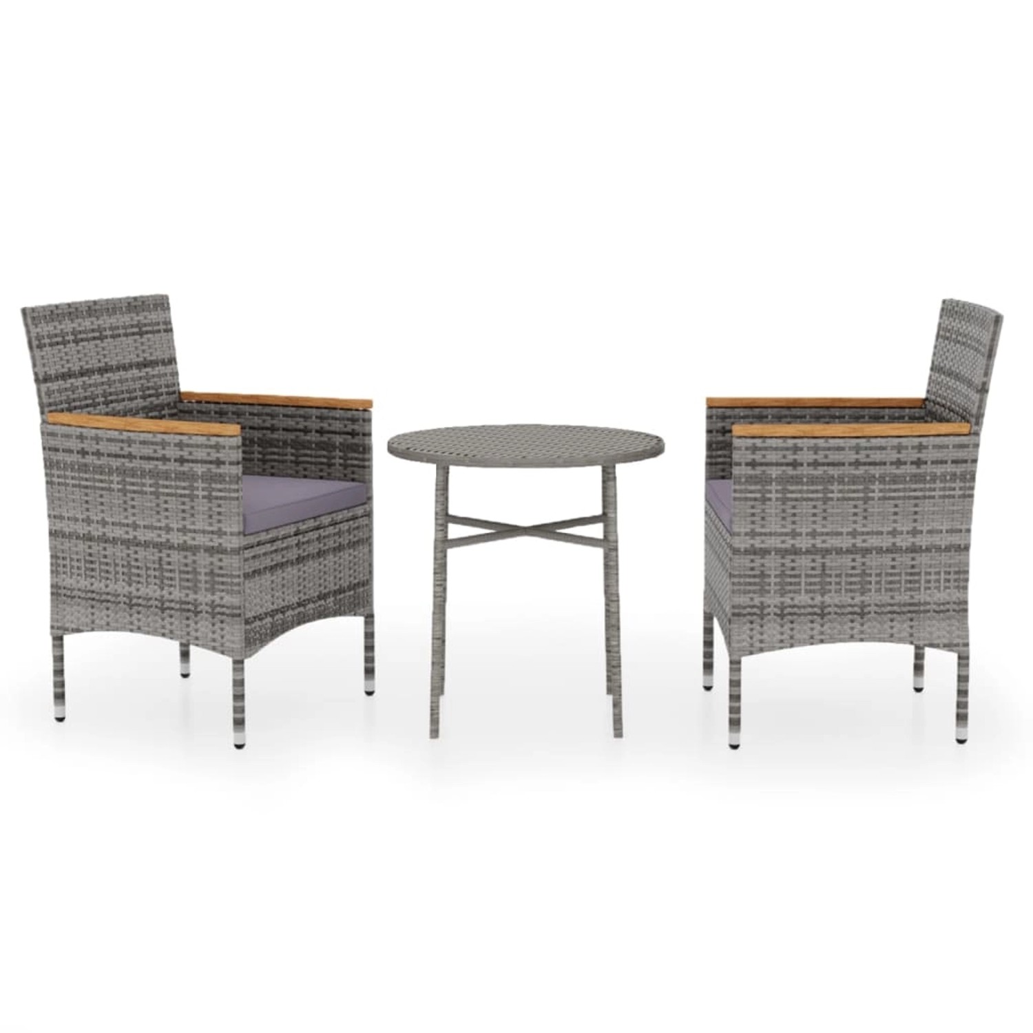 vidaXL 3-tlg Garten-Essgruppe Poly Rattan Grau Modell 16 vidaXL 3-tlg Garten-Essgruppe Poly Rattan Grau Modell 16 von VIDAXL