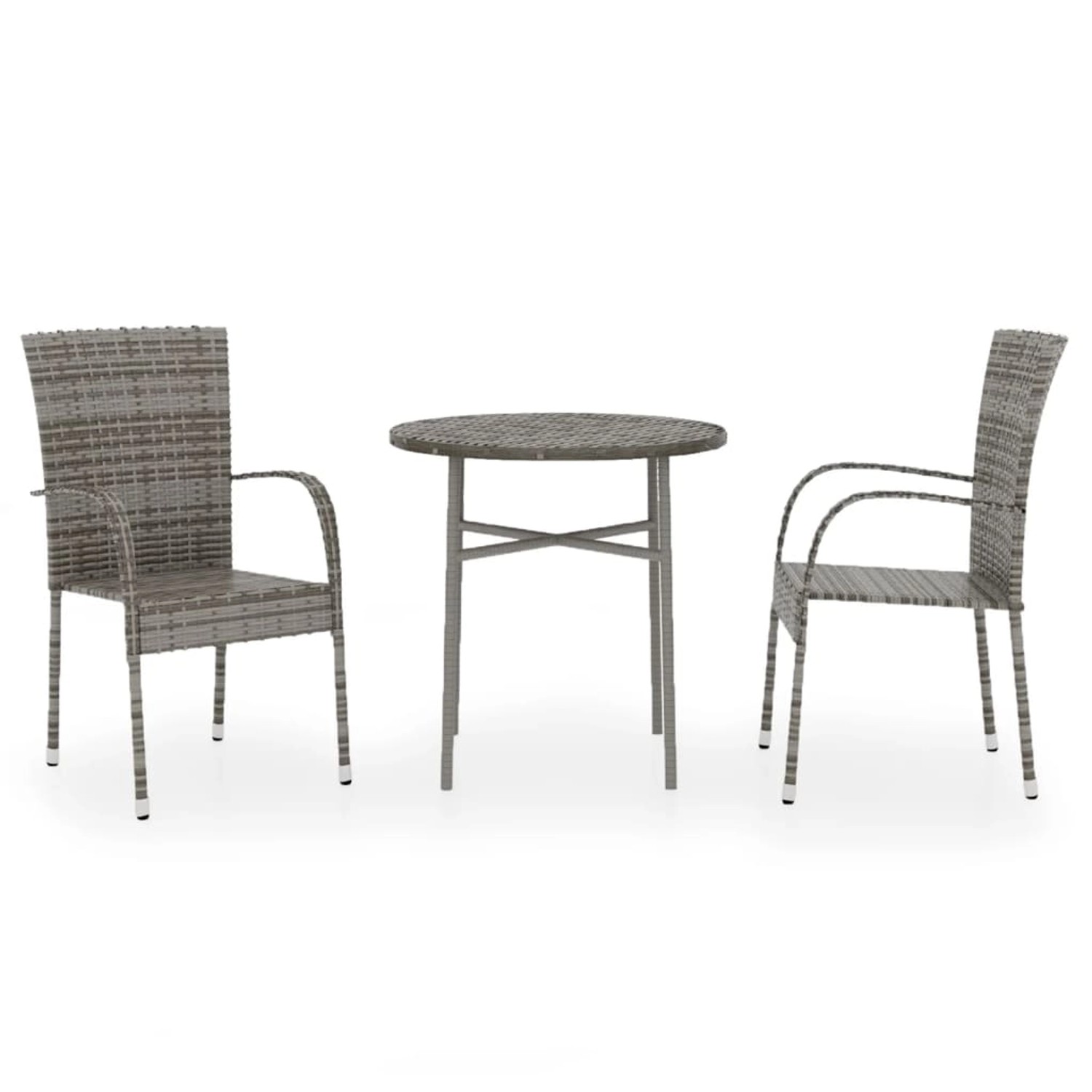 vidaXL 3-tlg Garten-Essgruppe Poly Rattan Grau Modell 17 vidaXL 3-tlg Garten-Essgruppe Poly Rattan Grau Modell 17 von VIDAXL