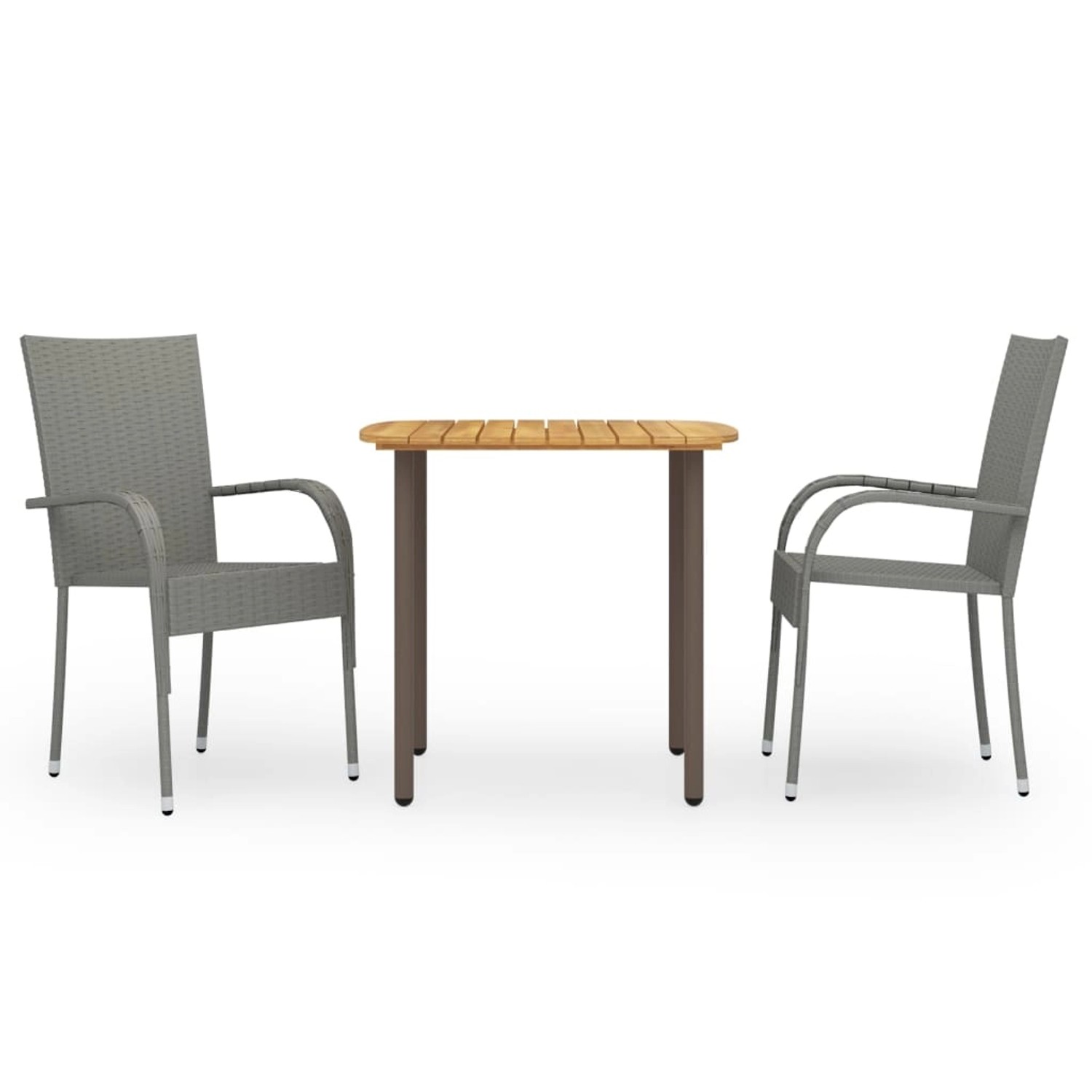 vidaXL 3-tlg Garten-Essgruppe Poly Rattan Grau Modell 3 vidaXL 3-tlg Garten-Essgruppe Poly Rattan Grau Modell 3 von VIDAXL