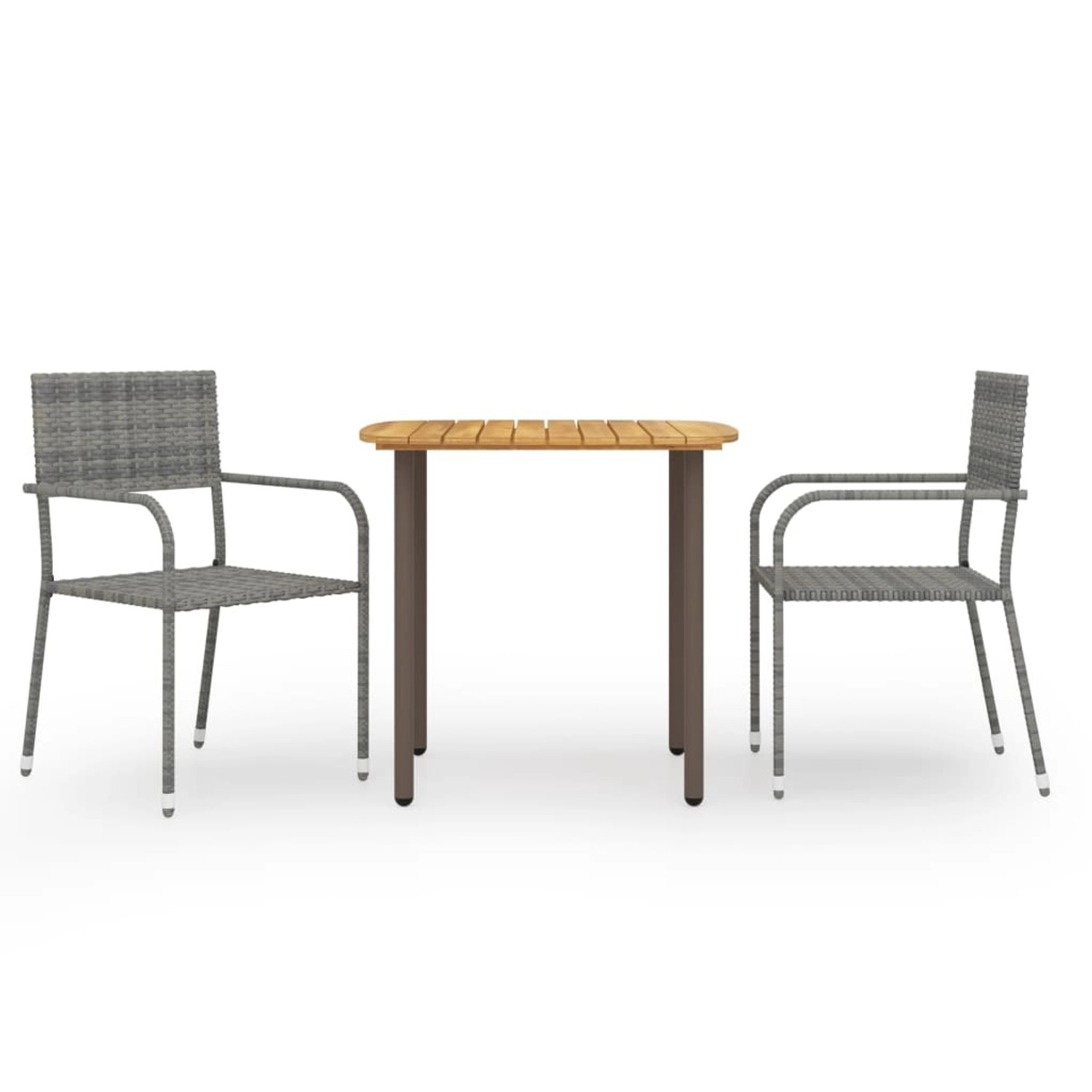 vidaXL 3-tlg Garten-Essgruppe Poly Rattan Grau Modell 4 vidaXL 3-tlg Garten-Essgruppe Poly Rattan Grau Modell 4 von VIDAXL