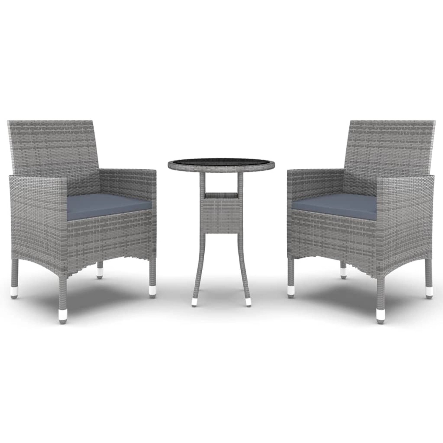 vidaXL 3-tlg Garten-Essgruppe Poly Rattan Grau Modell 5 vidaXL 3-tlg Garten-Essgruppe Poly Rattan Grau Modell 5 von VIDAXL