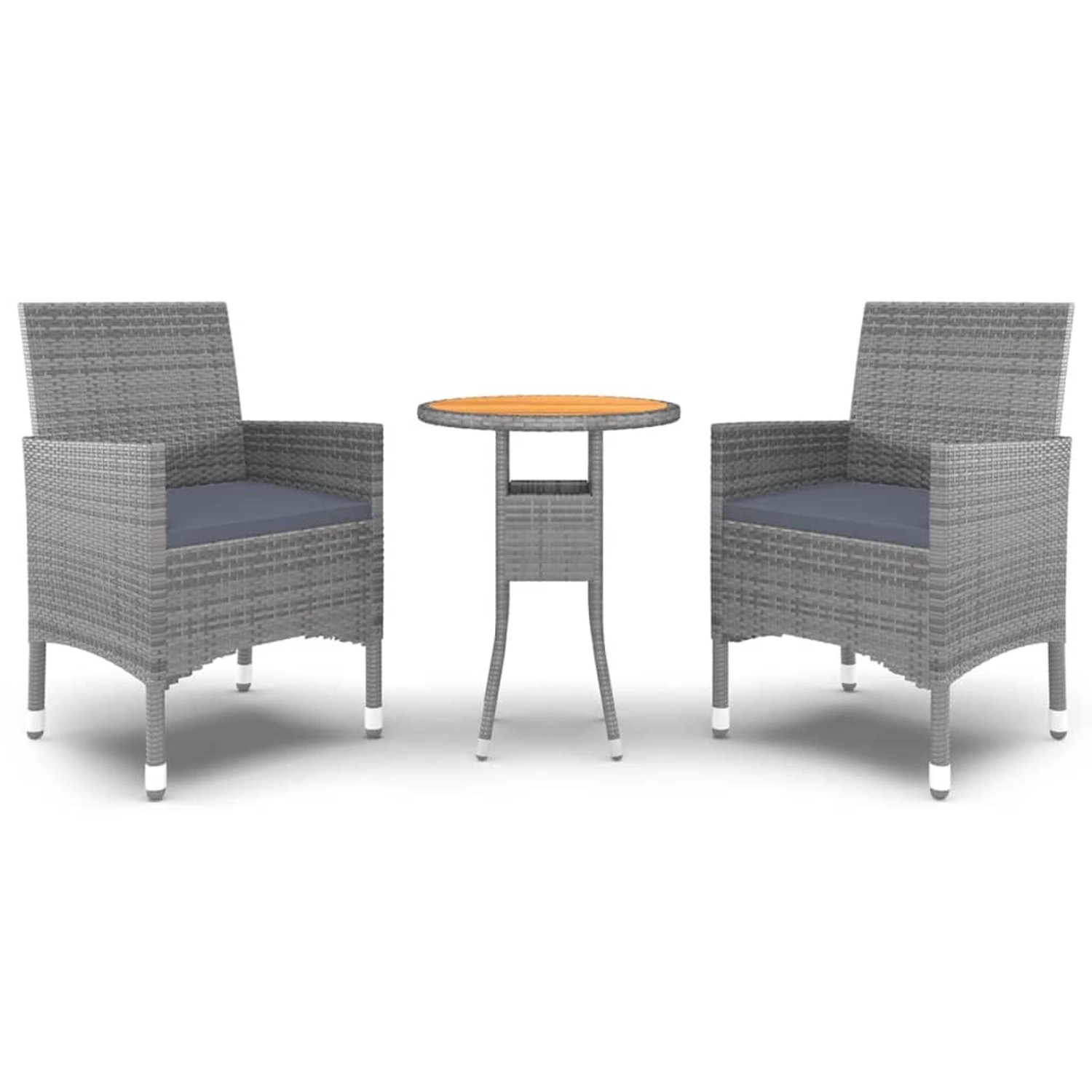 vidaXL 3-tlg Garten-Essgruppe Poly Rattan Grau Modell 6 vidaXL 3-tlg Garten-Essgruppe Poly Rattan Grau Modell 6 von VIDAXL