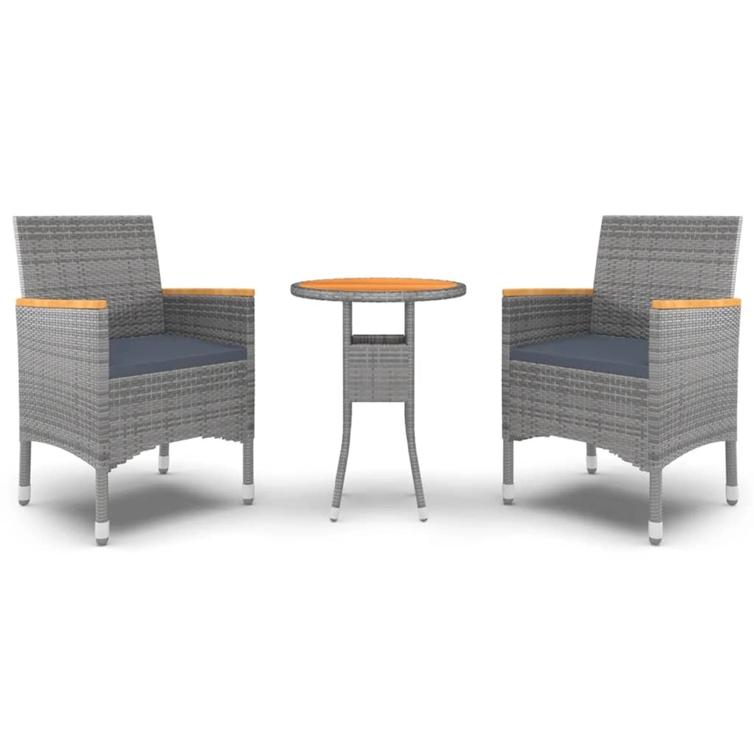 vidaXL 3-tlg Garten-Essgruppe Poly Rattan Grau Modell 7 vidaXL 3-tlg Garten-Essgruppe Poly Rattan Grau Modell 7 von VIDAXL