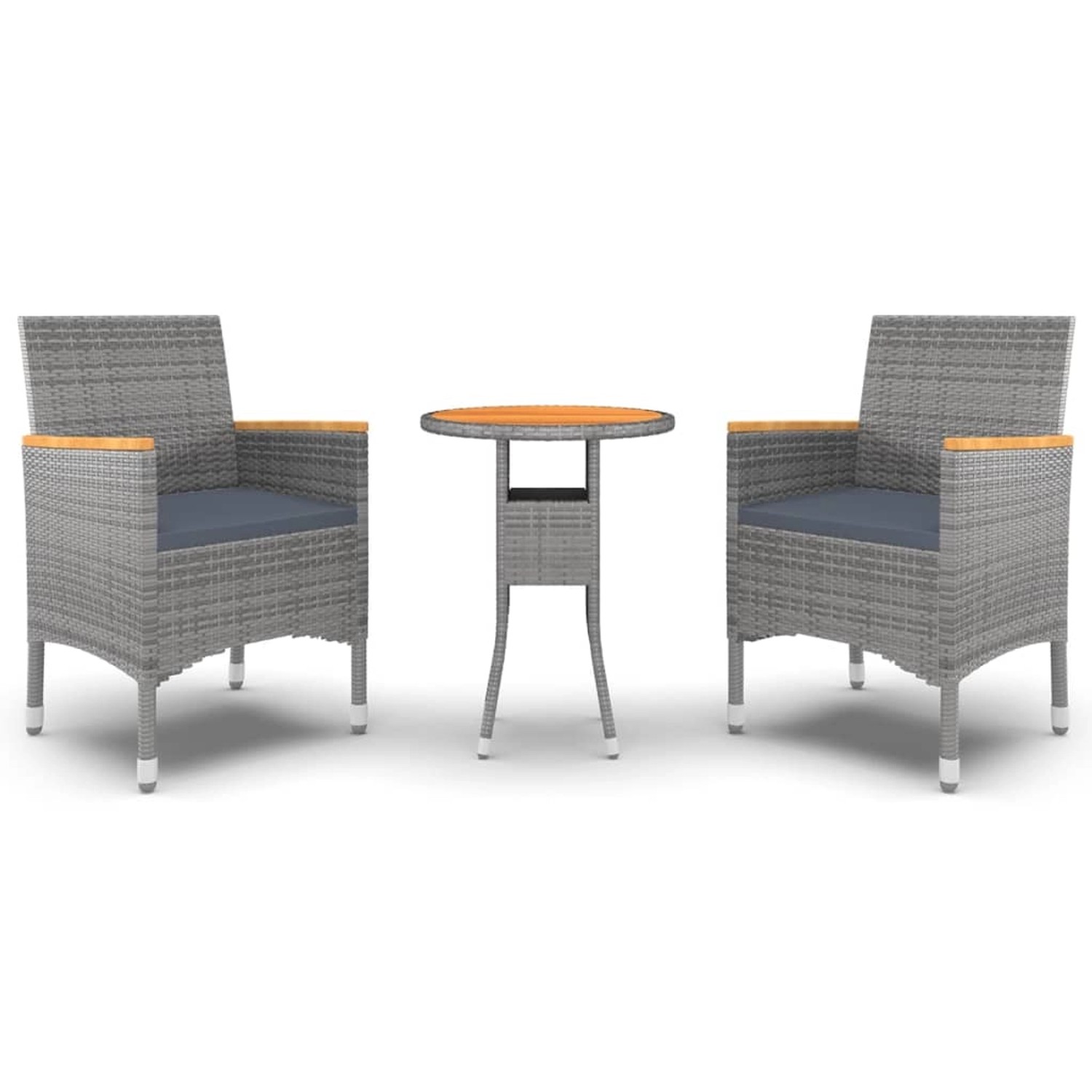 vidaXL 3-tlg Garten-Essgruppe Poly Rattan Grau Modell 8 vidaXL 3-tlg Garten-Essgruppe Poly Rattan Grau Modell 8 von VIDAXL