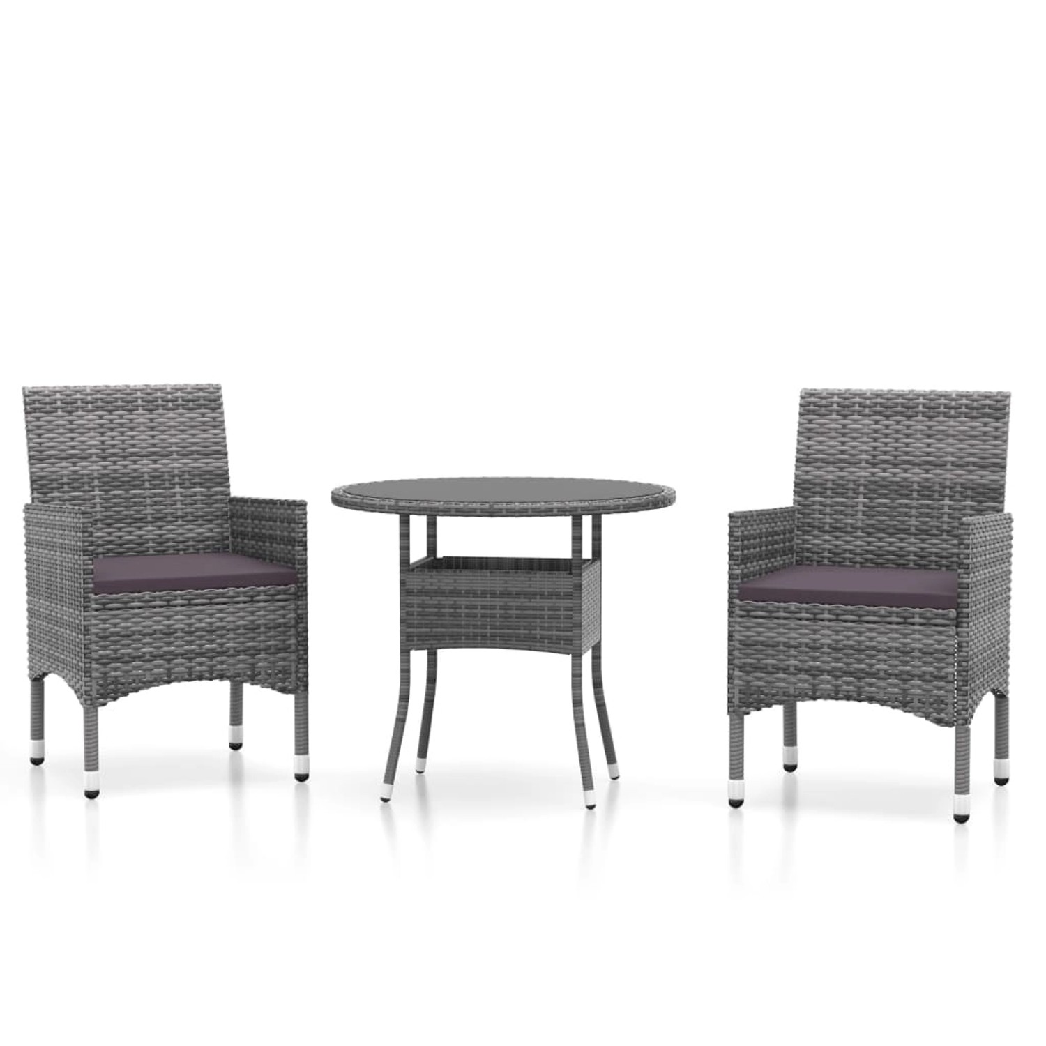 vidaXL 3-tlg Garten-Essgruppe Poly Rattan Grau Modell 9 vidaXL 3-tlg Garten-Essgruppe Poly Rattan Grau Modell 9 von VIDAXL