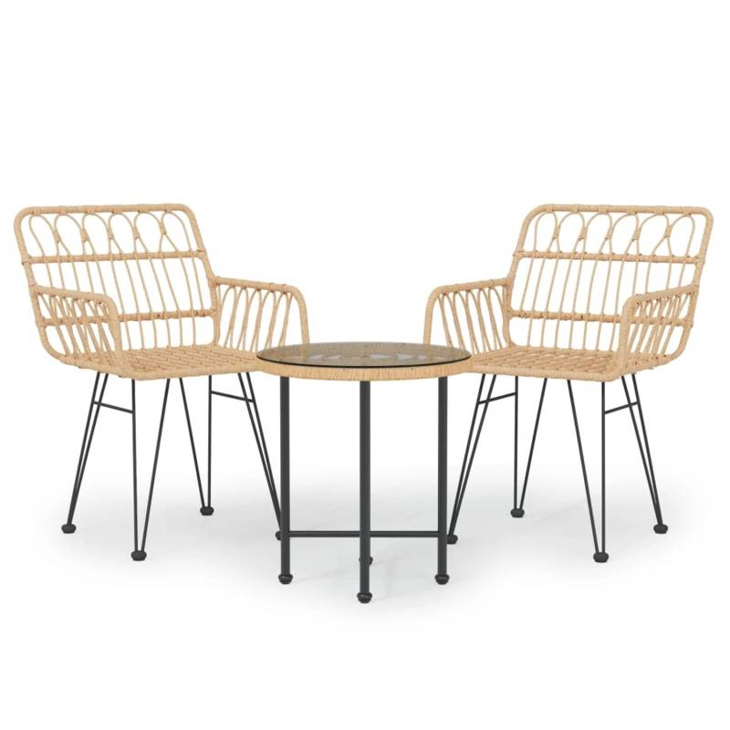 vidaXL 3-tlg Garten-Essgruppe Poly Rattan Modell 5 von VIDAXL