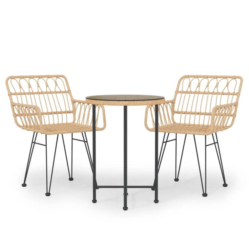 vidaXL 3-tlg Garten-Essgruppe Poly Rattan Modell 7 von VIDAXL