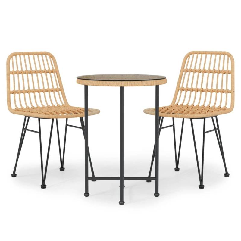 vidaXL 3-tlg Garten-Essgruppe Poly Rattan Modell 8 von VIDAXL