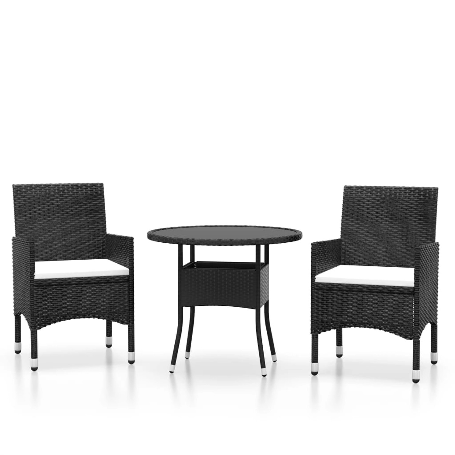 vidaXL 3-tlg Garten-Essgruppe Poly Rattan Schwarz Modell 12 vidaXL 3-tlg Garten-Essgruppe Poly Rattan Schwarz Modell 12 von VIDAXL