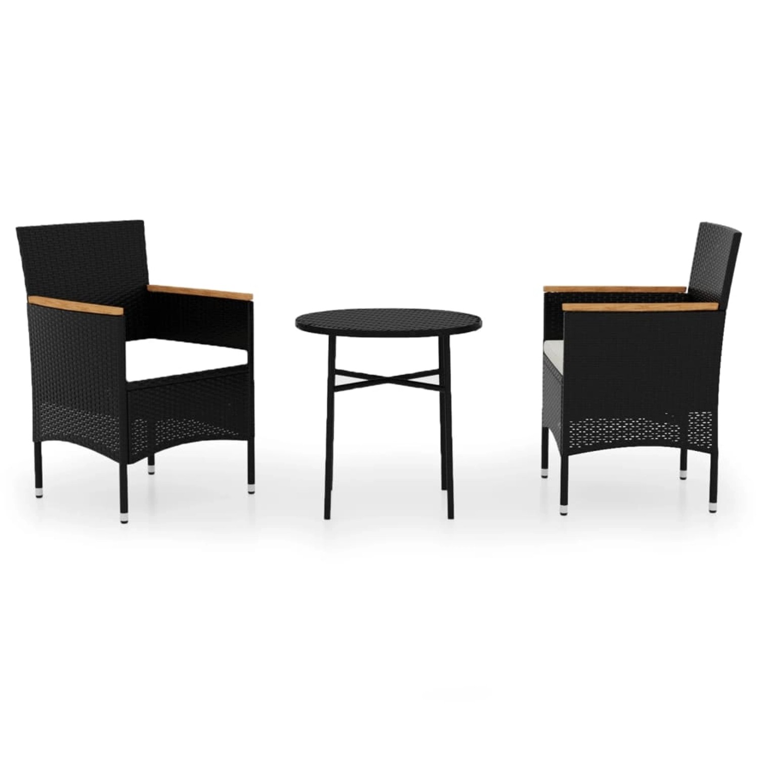 vidaXL 3-tlg Garten-Essgruppe Poly Rattan Schwarz Modell 19 vidaXL 3-tlg Garten-Essgruppe Poly Rattan Schwarz Modell 19 von VIDAXL