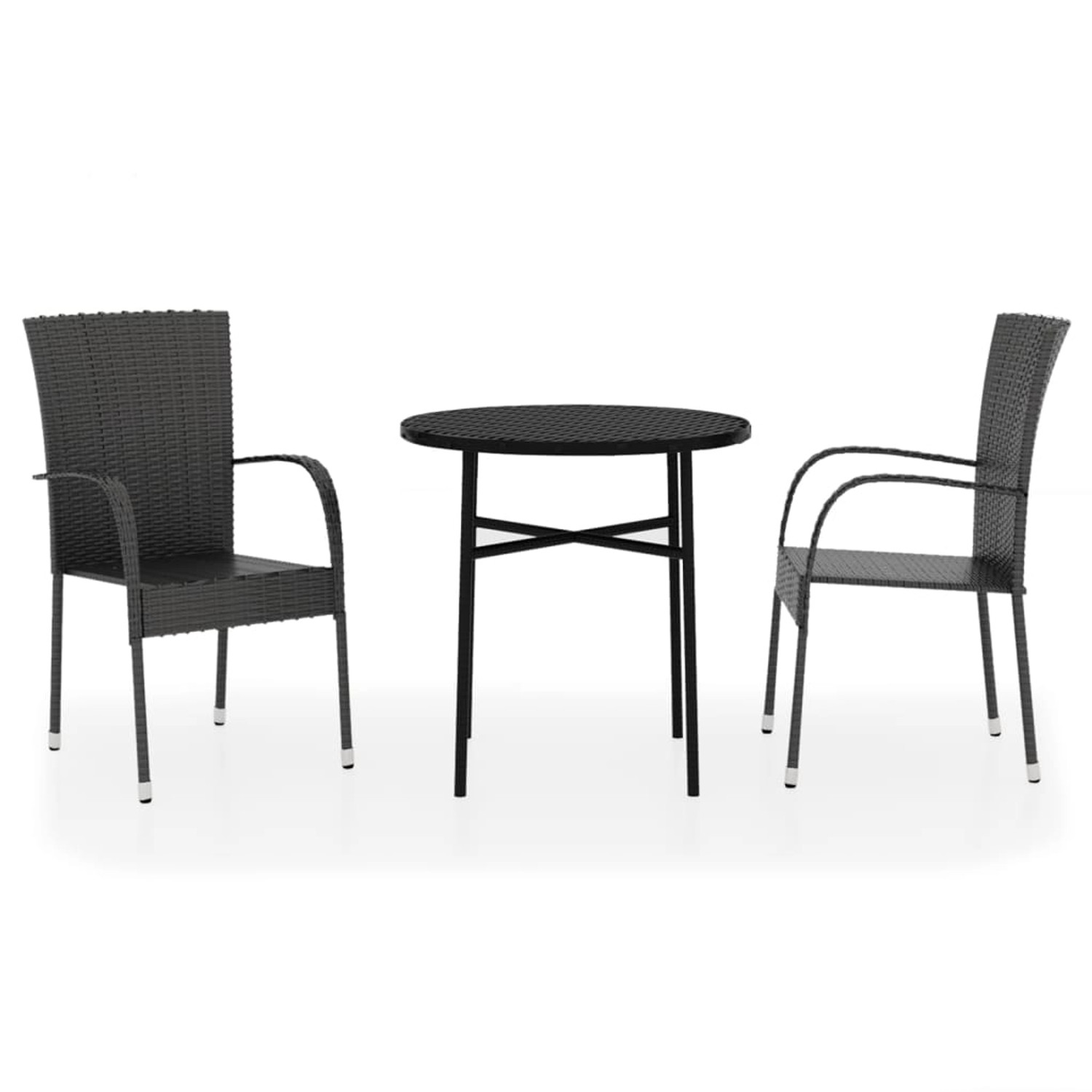 vidaXL 3-tlg Garten-Essgruppe Poly Rattan Schwarz Modell 20 vidaXL 3-tlg Garten-Essgruppe Poly Rattan Schwarz Modell 20 von VIDAXL