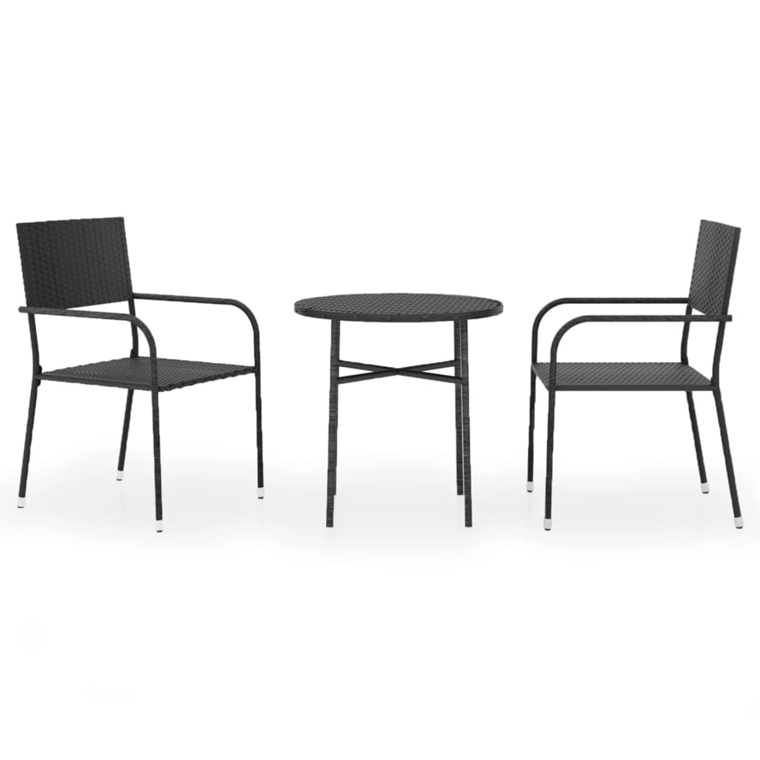 vidaXL 3-tlg Garten-Essgruppe Poly Rattan Schwarz Modell 22 vidaXL 3-tlg Garten-Essgruppe Poly Rattan Schwarz Modell 22 von VIDAXL