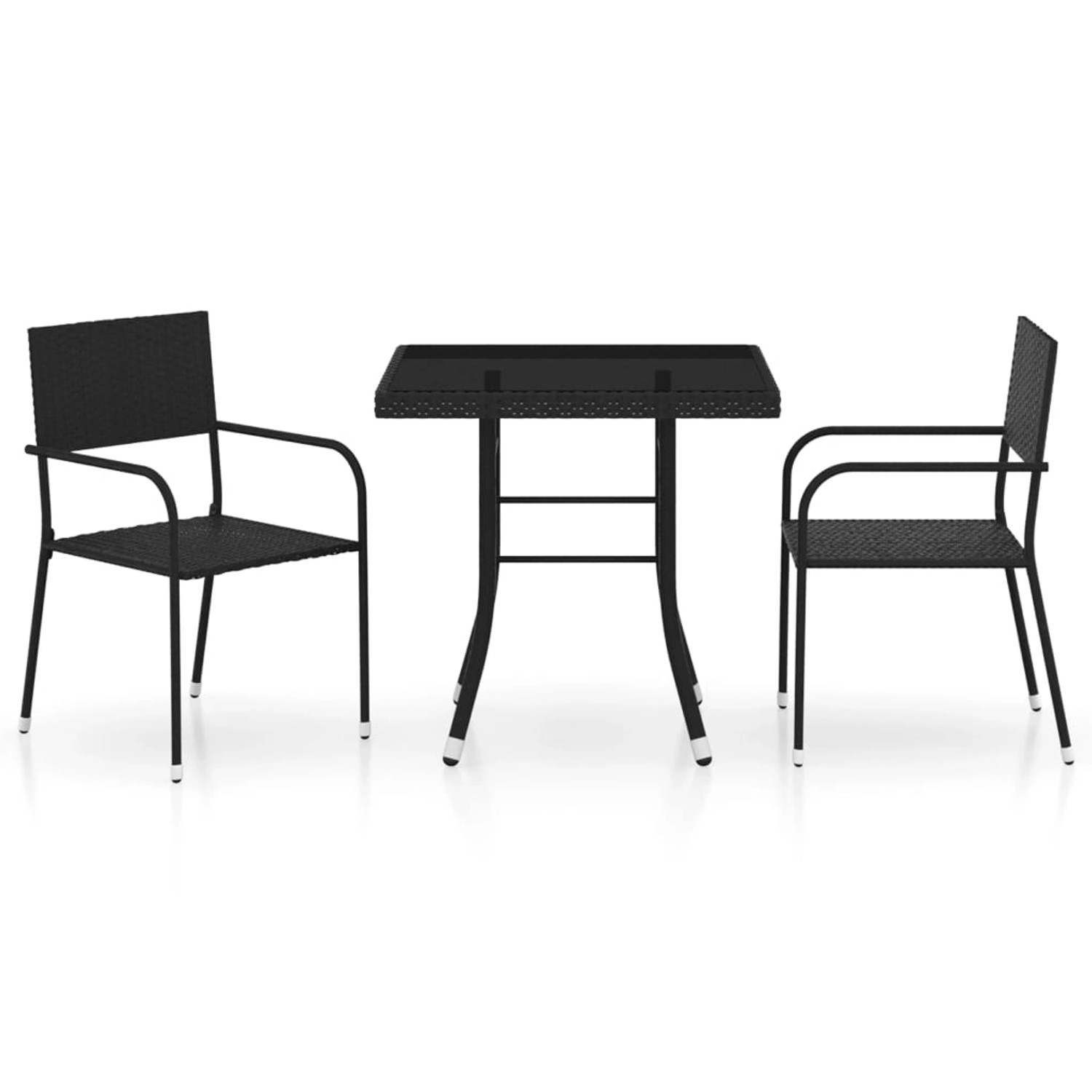 vidaXL 3-tlg Garten-Essgruppe Poly Rattan Schwarz Modell 3 vidaXL 3-tlg Garten-Essgruppe Poly Rattan Schwarz Modell 3 von VIDAXL