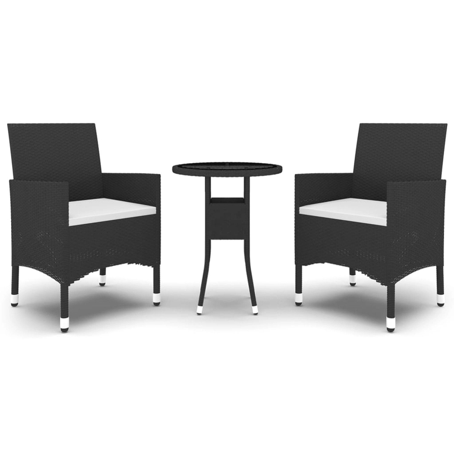 vidaXL 3-tlg Garten-Essgruppe Poly Rattan Schwarz Modell 8 vidaXL 3-tlg Garten-Essgruppe Poly Rattan Schwarz Modell 8 von VIDAXL
