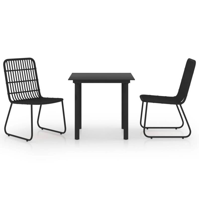 vidaXL 3-tlg Garten-Essgruppe Poly Rattan und Glas Modell 4 von VIDAXL