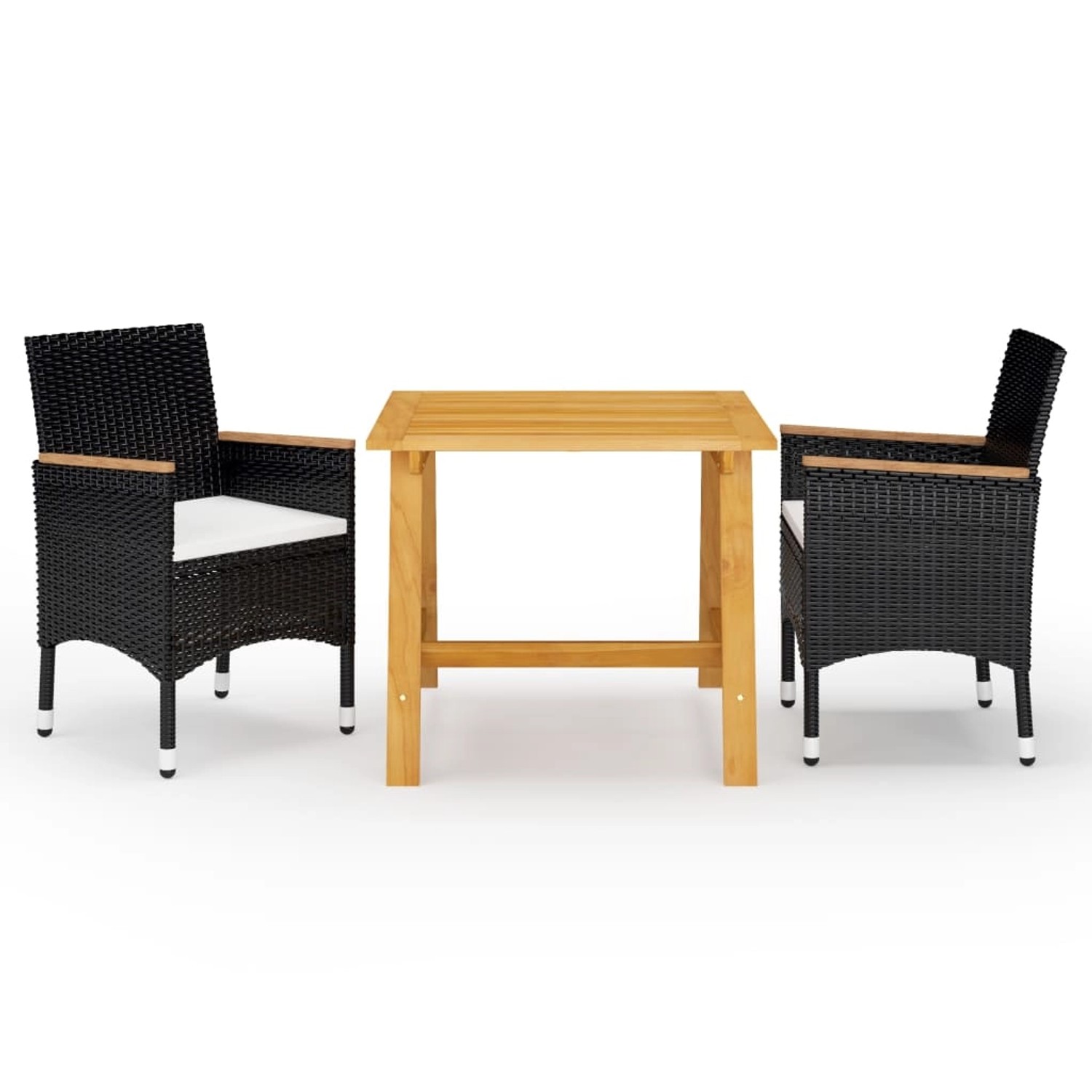 vidaXL 3-tlg Garten-Essgruppe Schwarz Modell 15 von VIDAXL