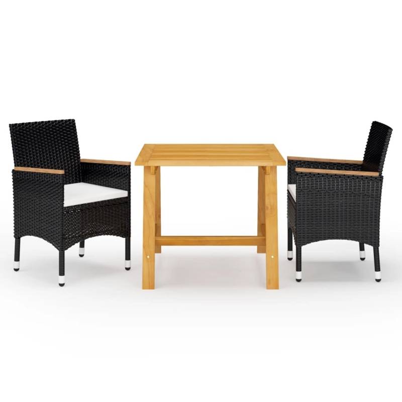 vidaXL 3-tlg Garten-Essgruppe Schwarz Modell 15 von VIDAXL