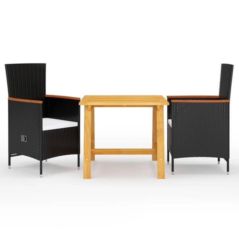 vidaXL 3-tlg Garten-Essgruppe Schwarz Modell 18 von VIDAXL
