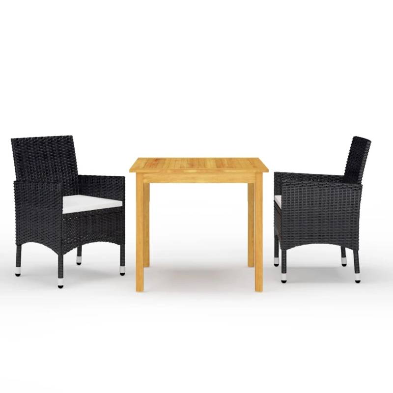 vidaXL 3-tlg Garten-Essgruppe Schwarz Modell 4 von VIDAXL