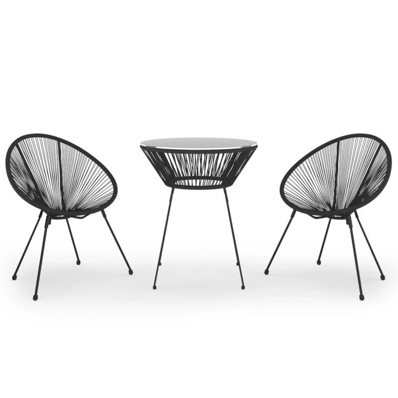 vidaXL 3-tlg Garten-Essgruppe Schwarz Modell 65 von VIDAXL