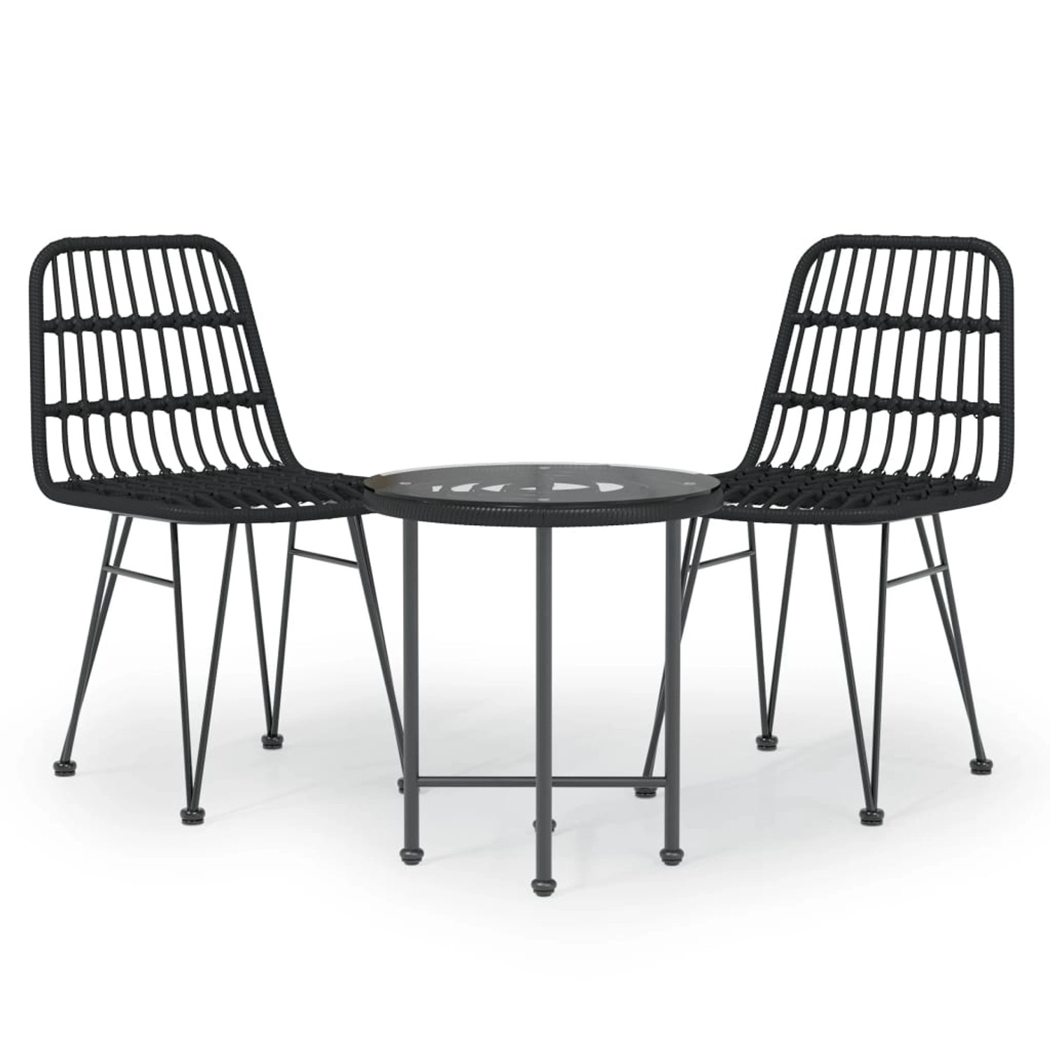 vidaXL 3-tlg Garten-Essgruppe Schwarz Poly Rattan Modell 6 vidaXL 3-tlg Garten-Essgruppe Schwarz Poly Rattan Modell 6 von VIDAXL
