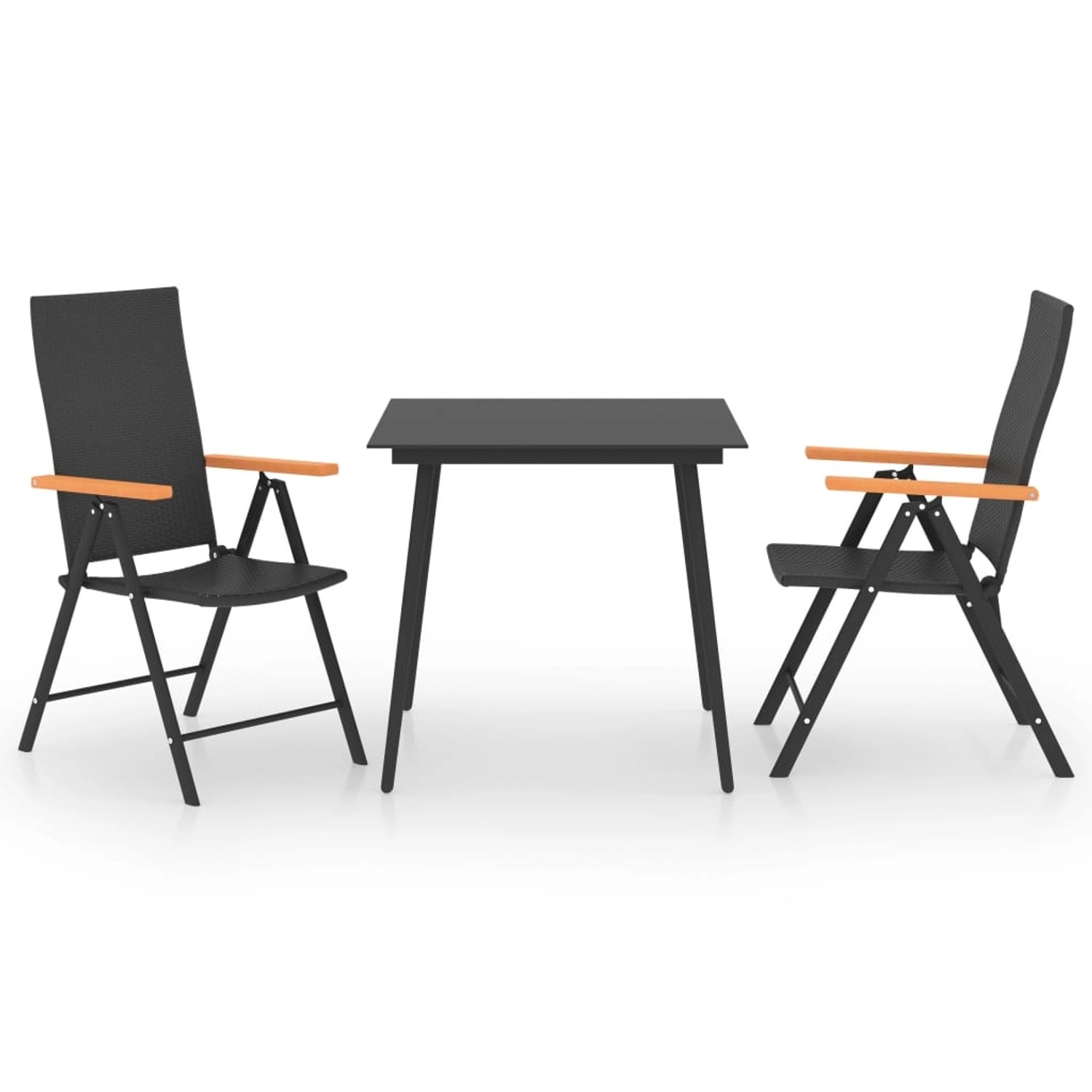 vidaXL 3-tlg Garten-Essgruppe Schwarz und Braun Modell 5 von VIDAXL