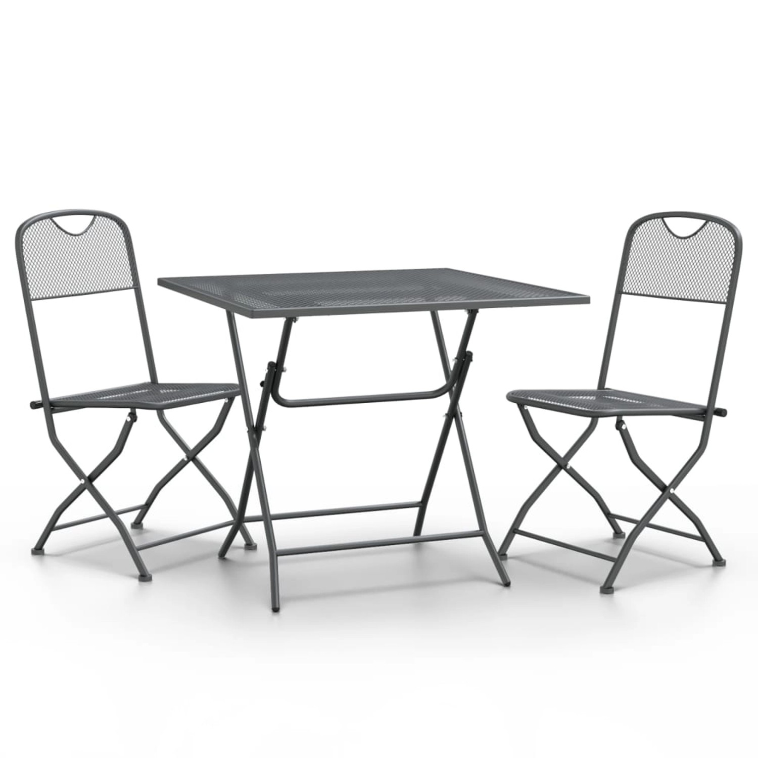 vidaXL 3-tlg Garten-Essgruppe Streckgitter Anthrazit Modell 6 von VIDAXL