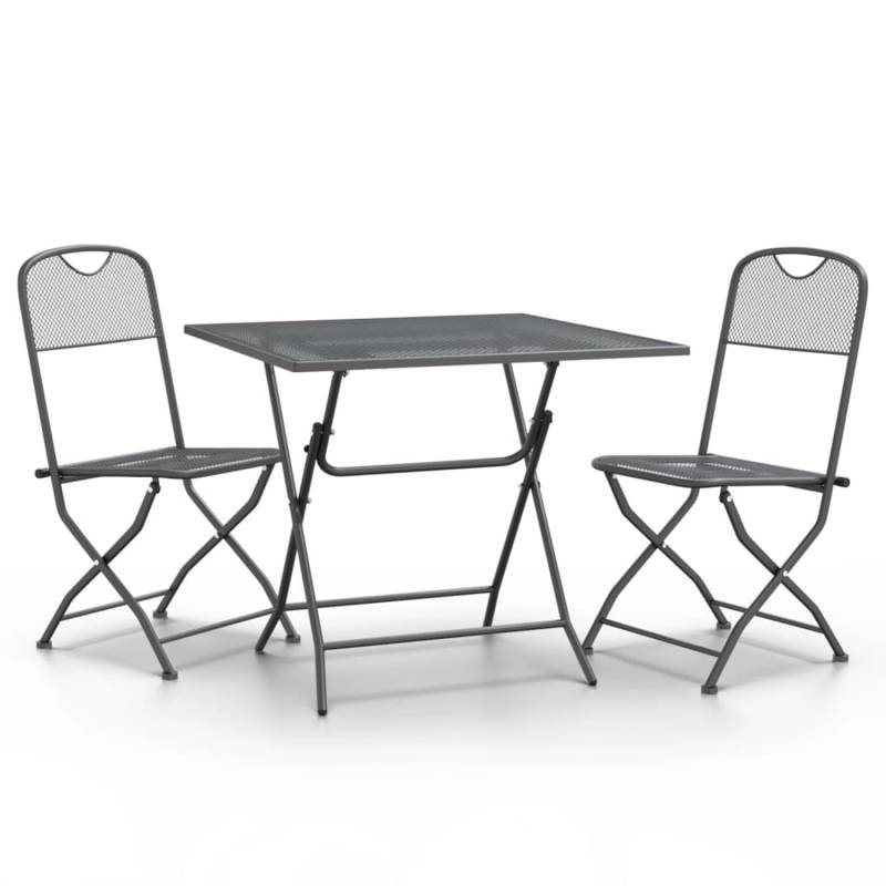 vidaXL 3-tlg Garten-Essgruppe Streckgitter Anthrazit Modell 6 von VIDAXL