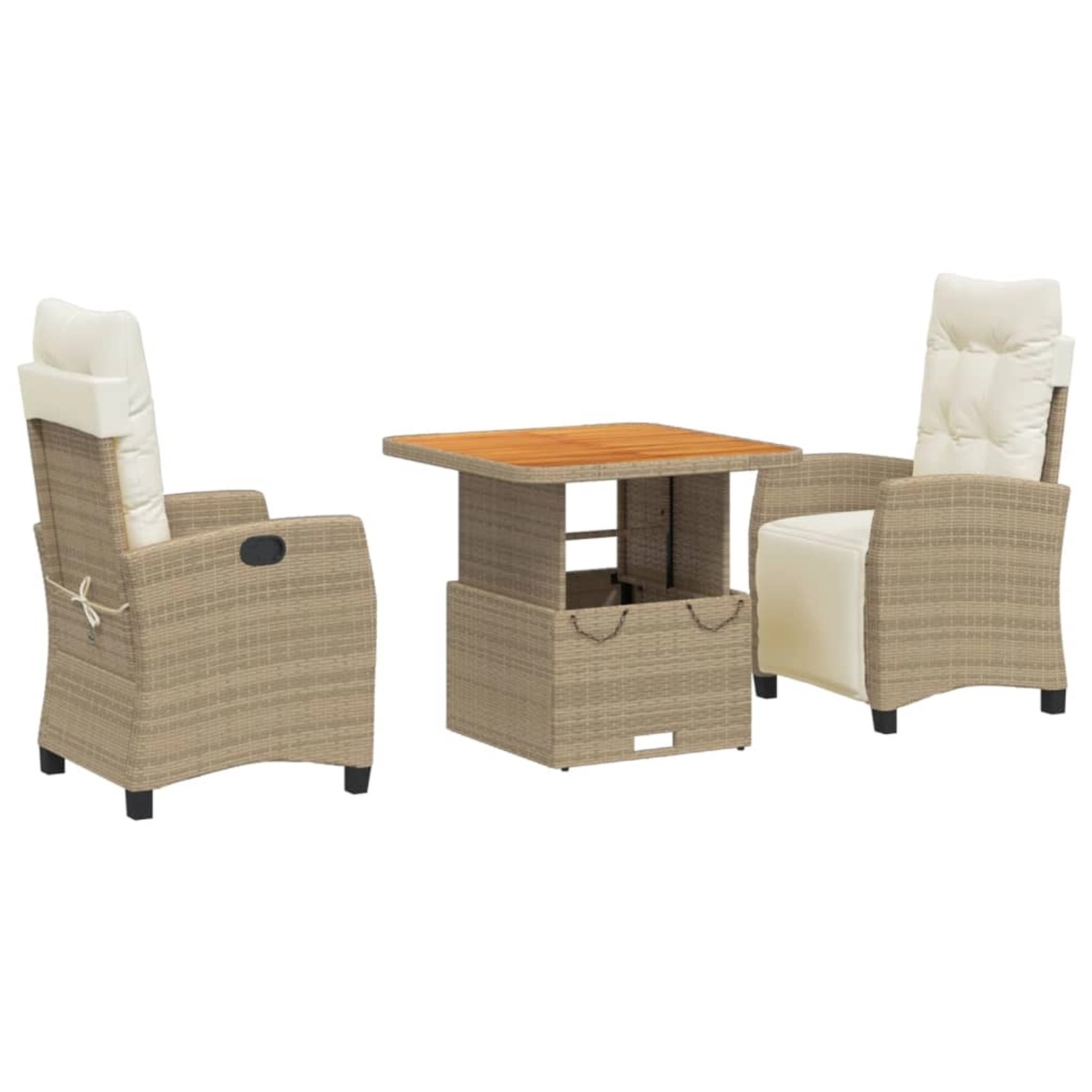 vidaXL 3-tlg Garten-Essgruppe mit Kissen Beige Poly Rattan Modell 12 vidaXL 3-tlg Garten-Essgruppe mit Kissen Beige Poly Rattan Modell 12 von VIDAXL