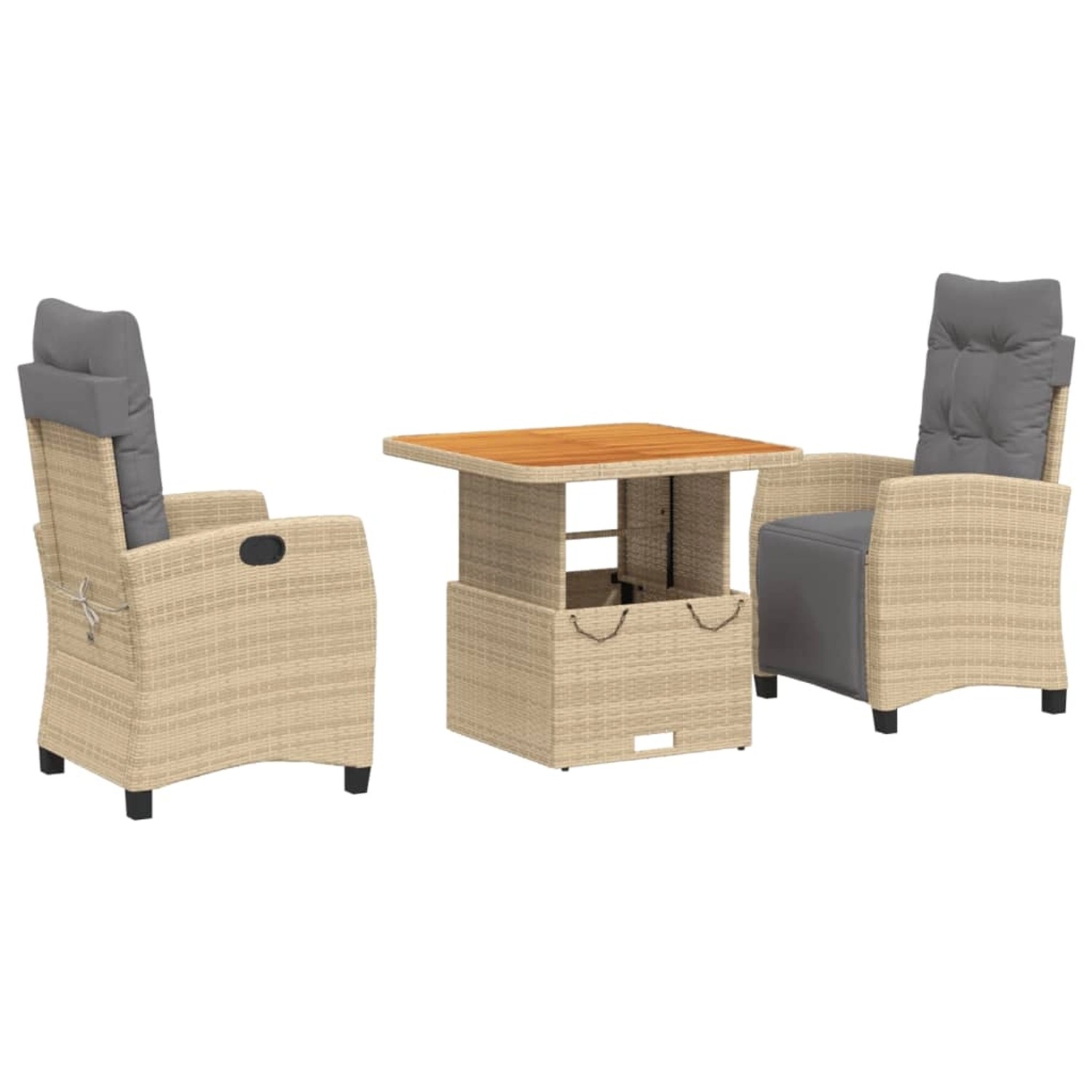 vidaXL 3-tlg Garten-Essgruppe mit Kissen Beige Poly Rattan Modell 14 vidaXL 3-tlg Garten-Essgruppe mit Kissen Beige Poly Rattan Modell 14 von VIDAXL