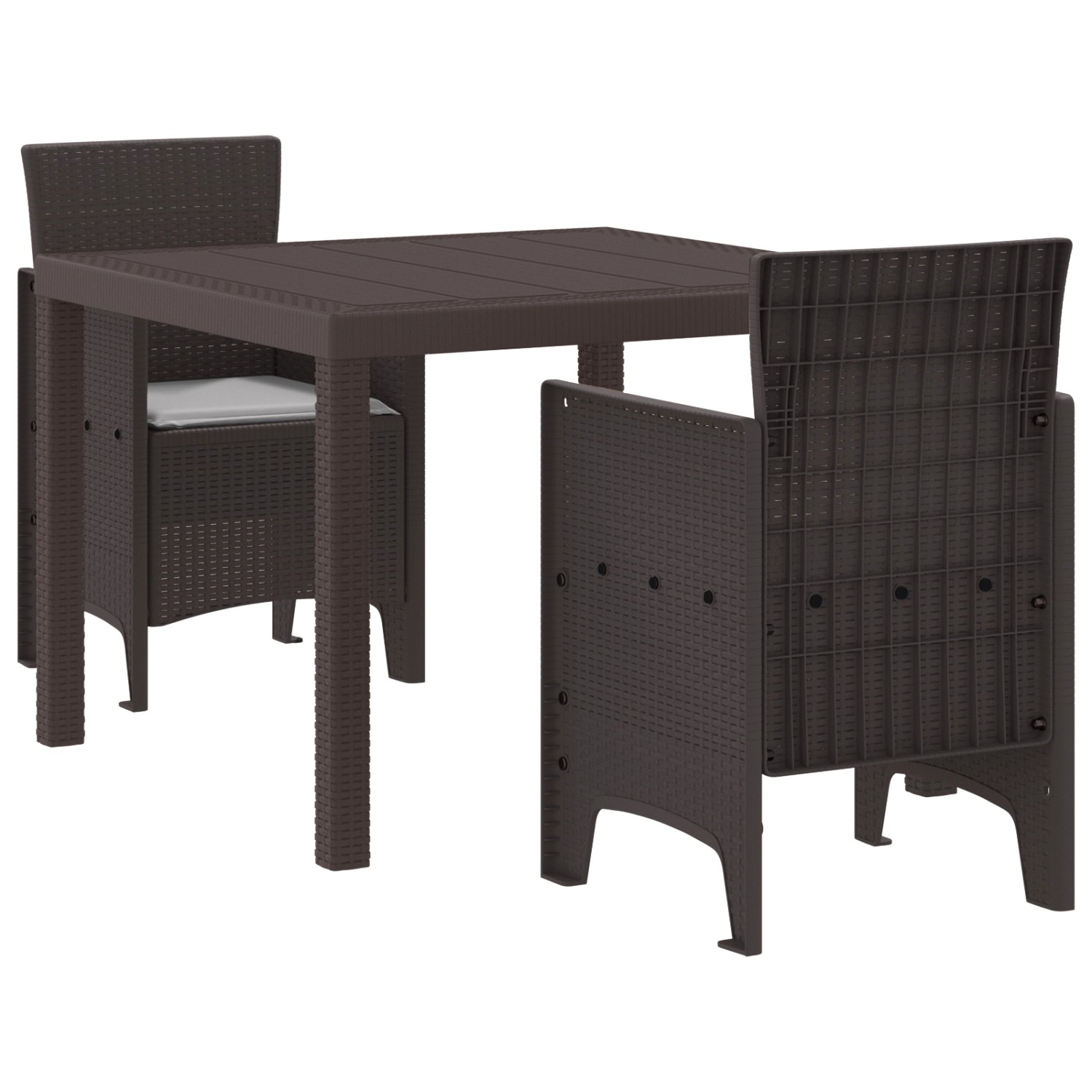 vidaXL 3-tlg Garten-Essgruppe mit Kissen Braun Poly Rattan 3378679 vidaXL 3-tlg Garten-Essgruppe mit Kissen Braun Poly Rattan 3378679 von VIDAXL
